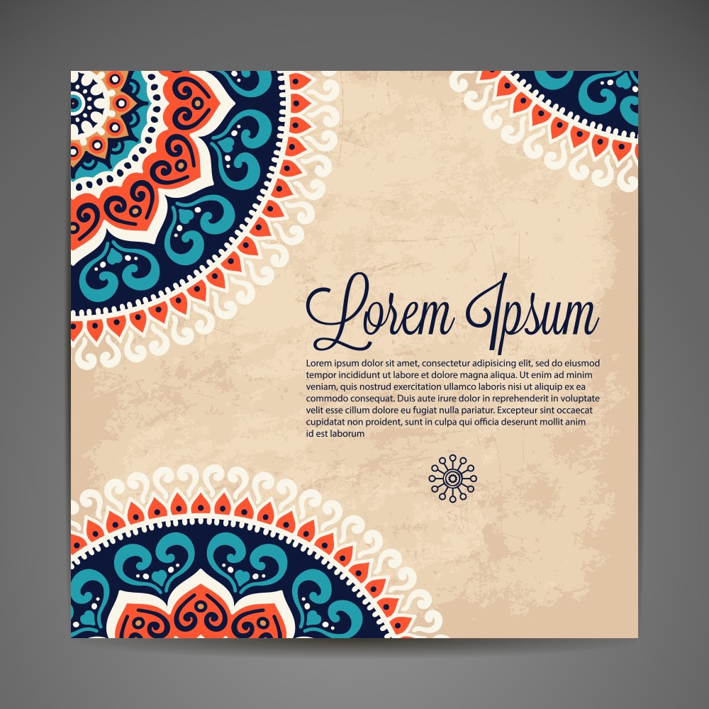 Vintage mandala style text template