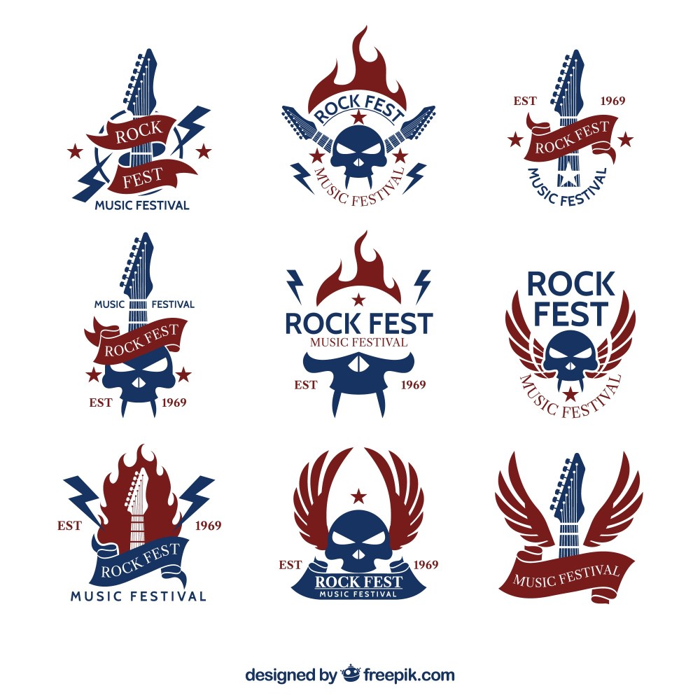 Vintage rock logo collection