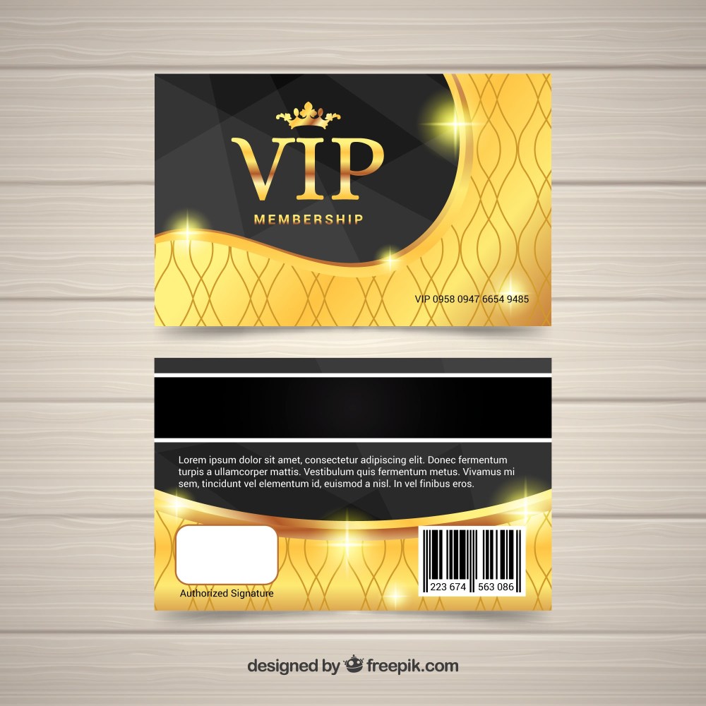 Vip card with golden design