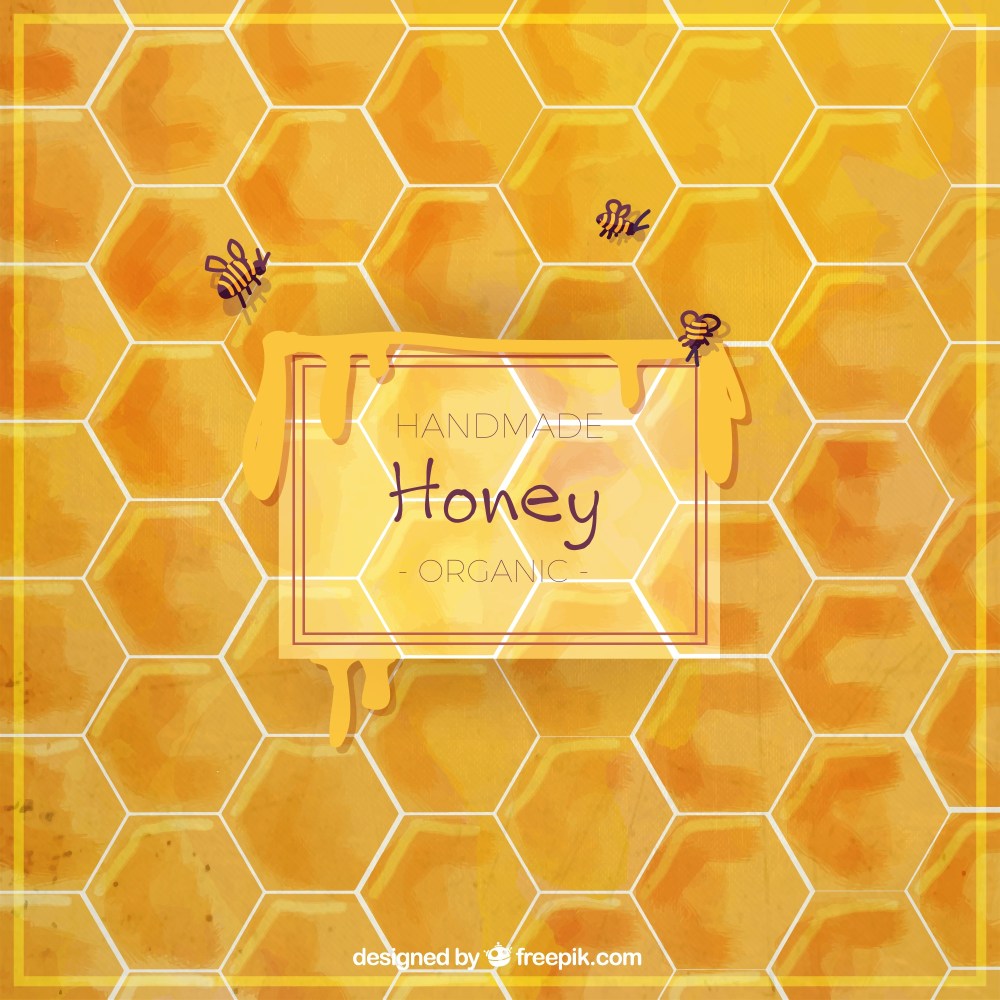 Watercolor hive background 