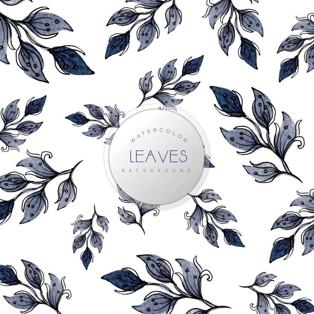 Watercolor leaves pattern background