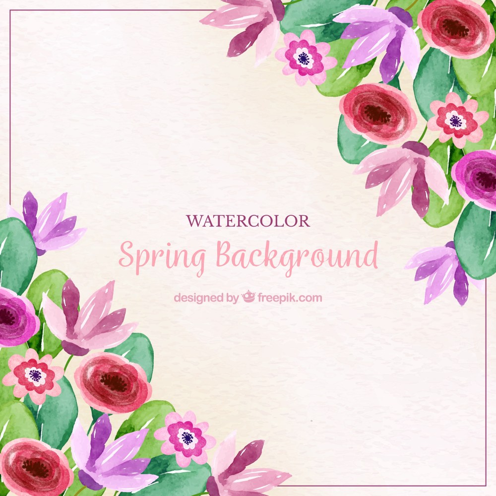 Watercolor spring background