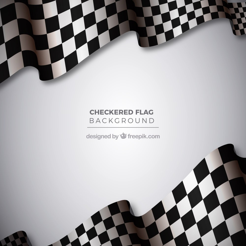 Wavy checkered flag background