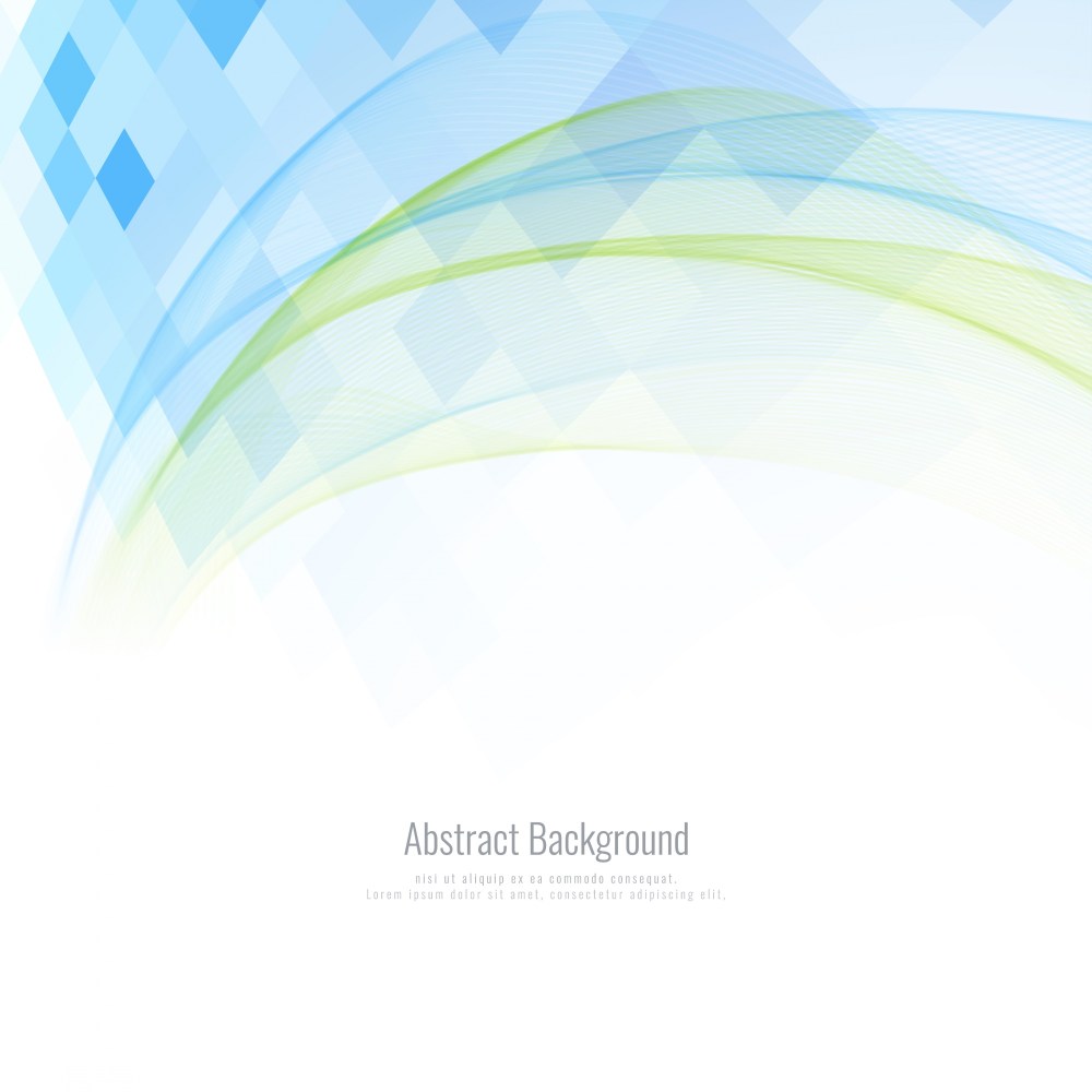 Wavy shapes on blue geometric background