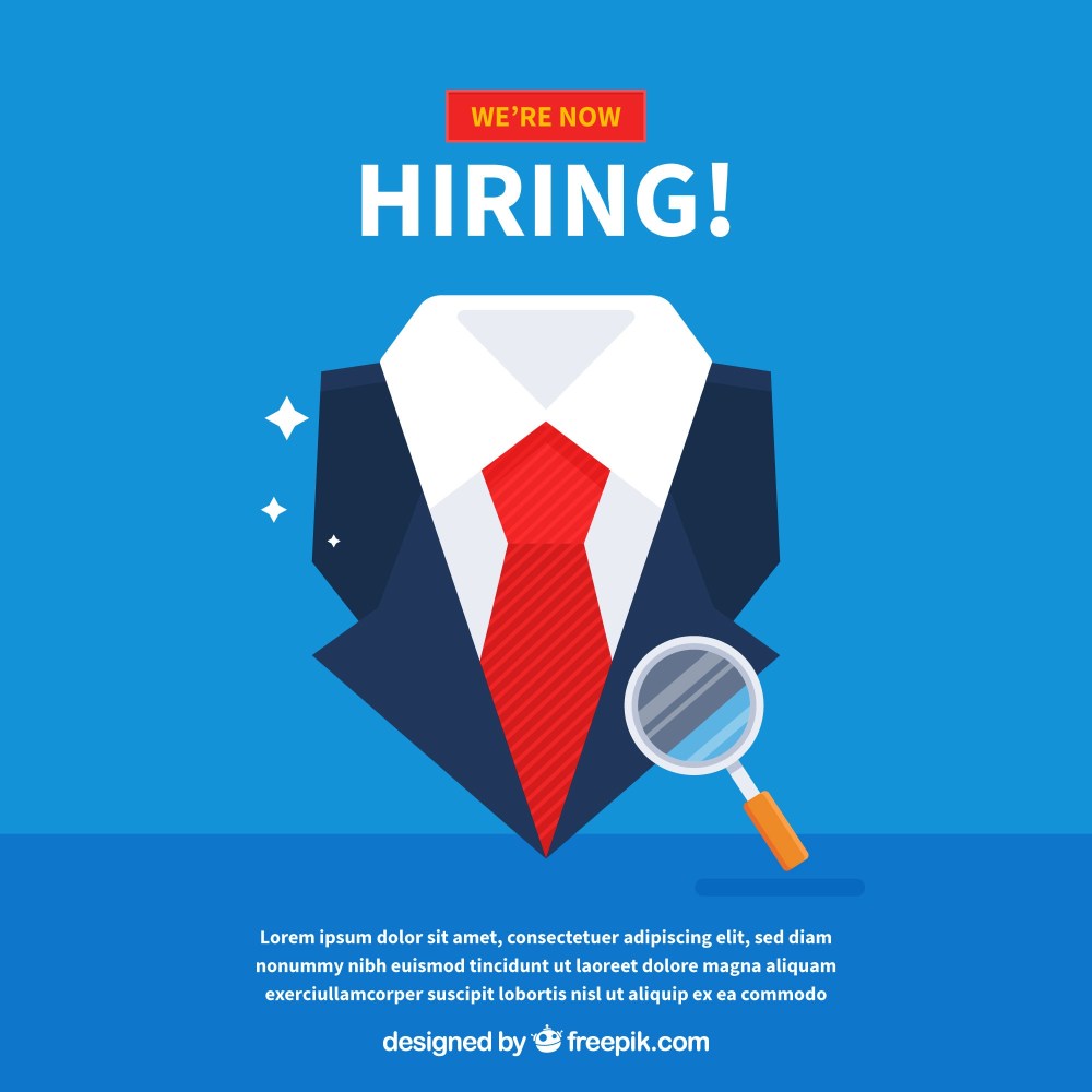 We are hiring background in flat style