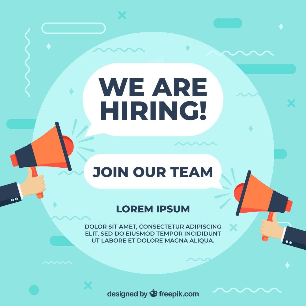 We are hiring background in flat style