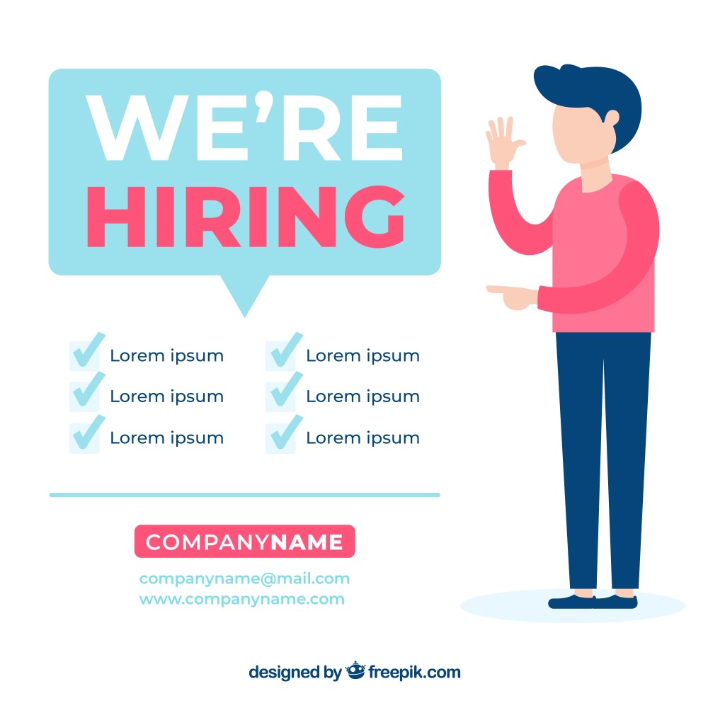 We are hiring background in flat style