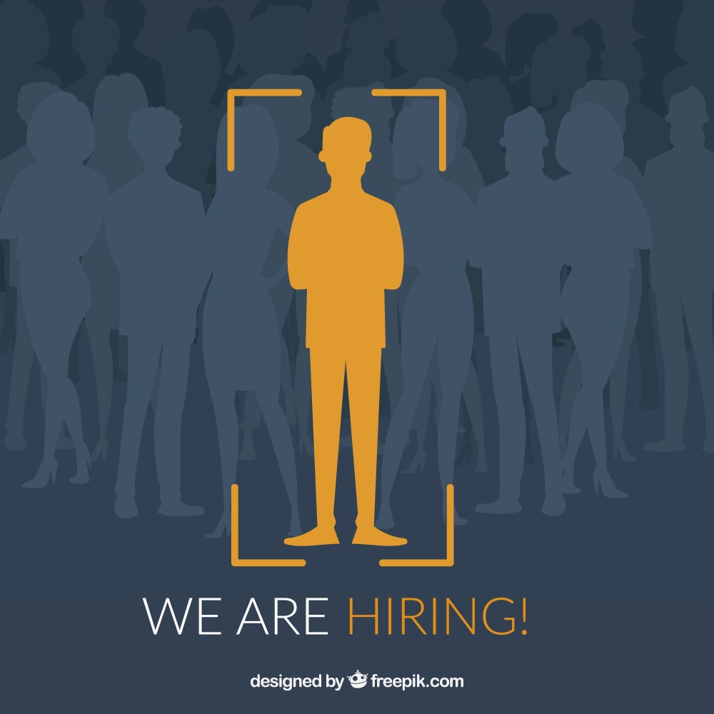 We are hiring background in flat style