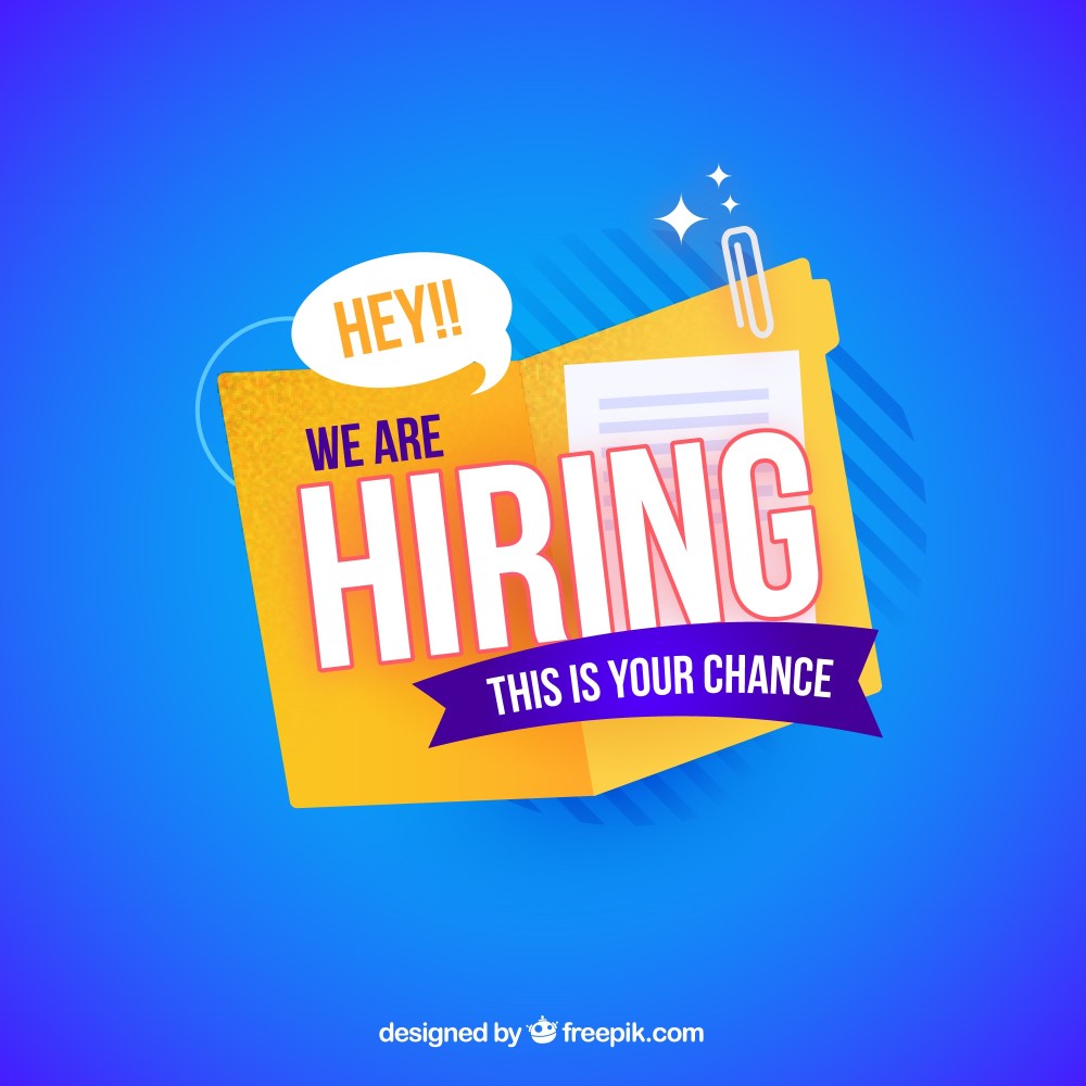 We are hiring background in flat style