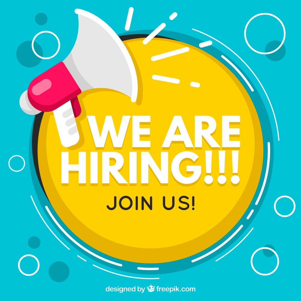 We are hiring background in flat style