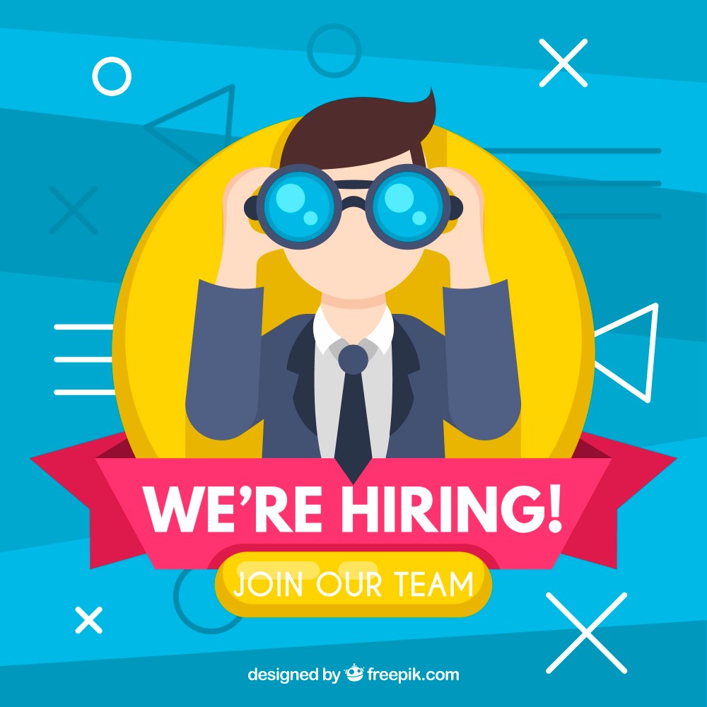 We are hiring background in flat style
