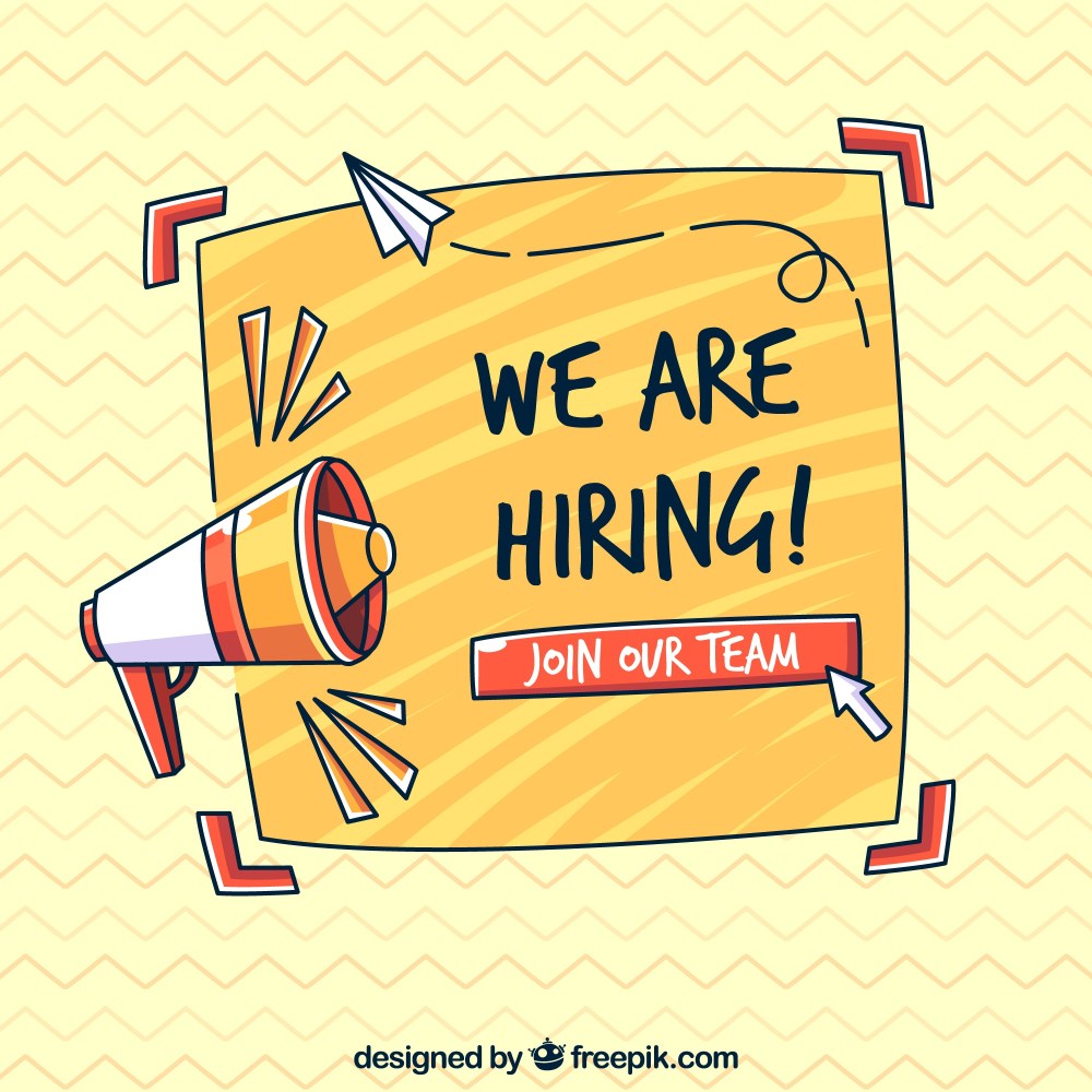 We are hiring background in flat style