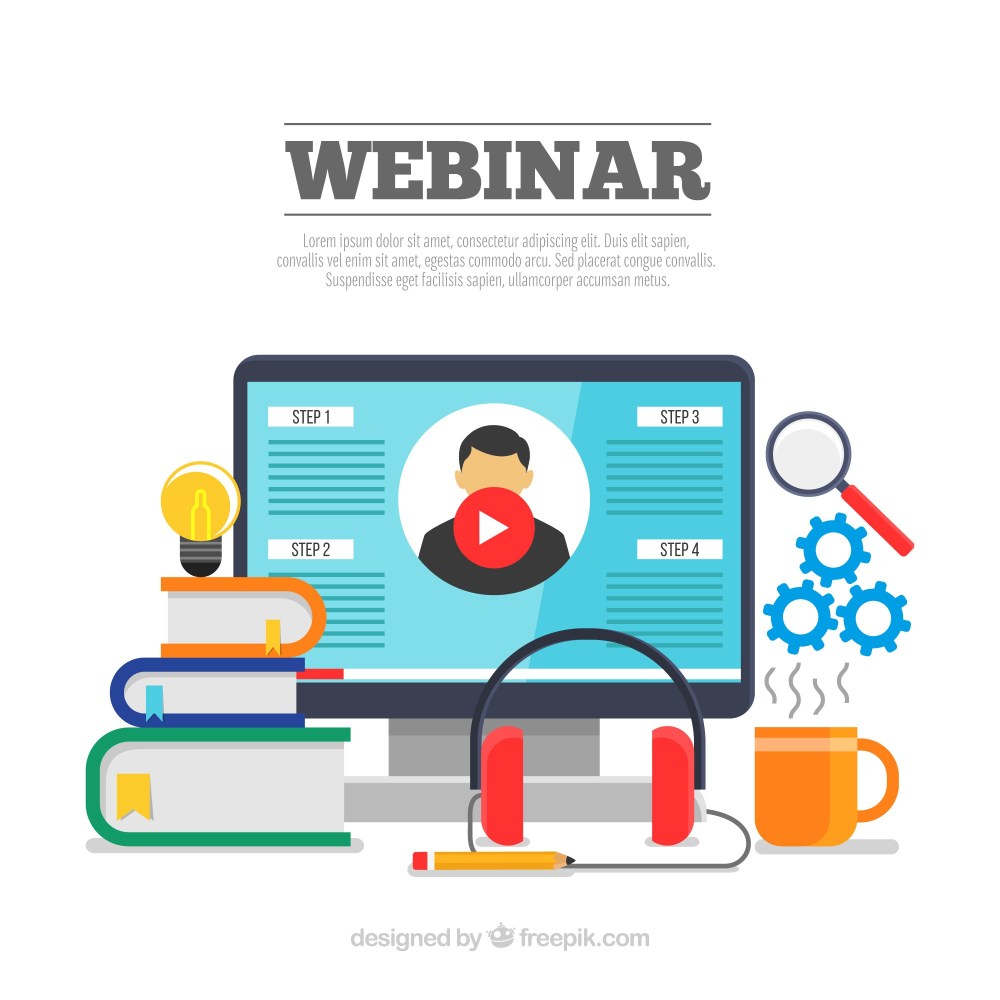 Webinar background in flat style