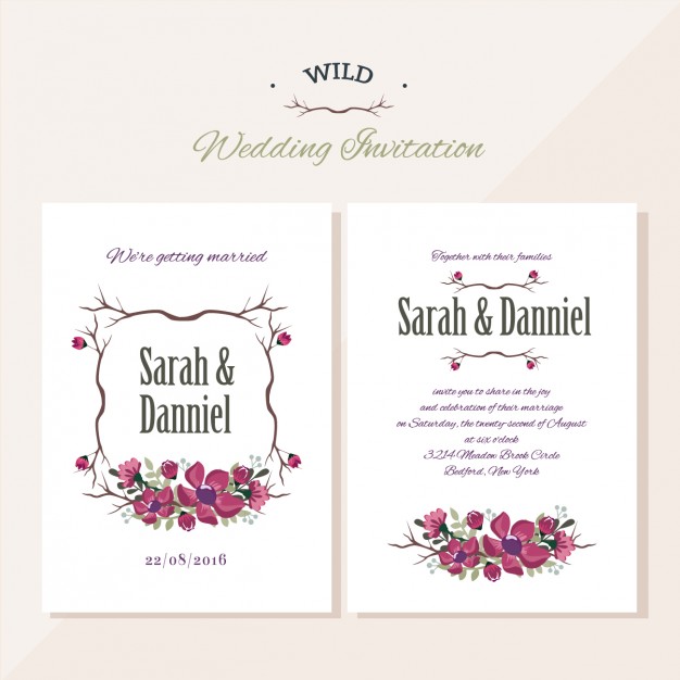 Wedding invitation floral design