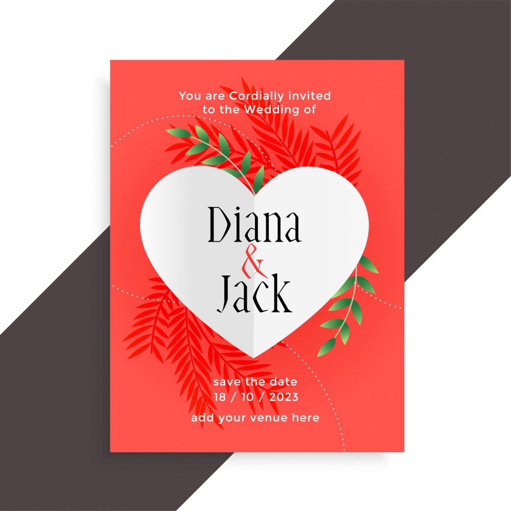 Wedding invitation love card design template