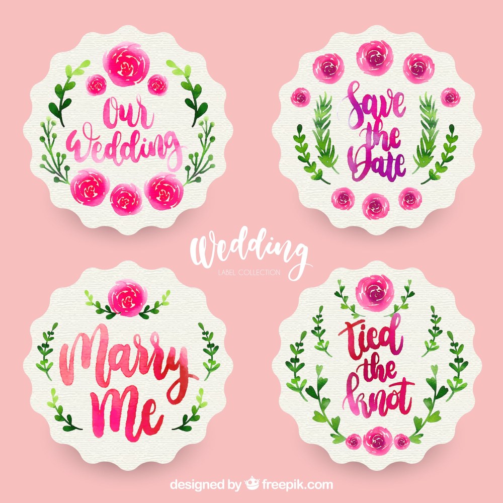 Wedding label set