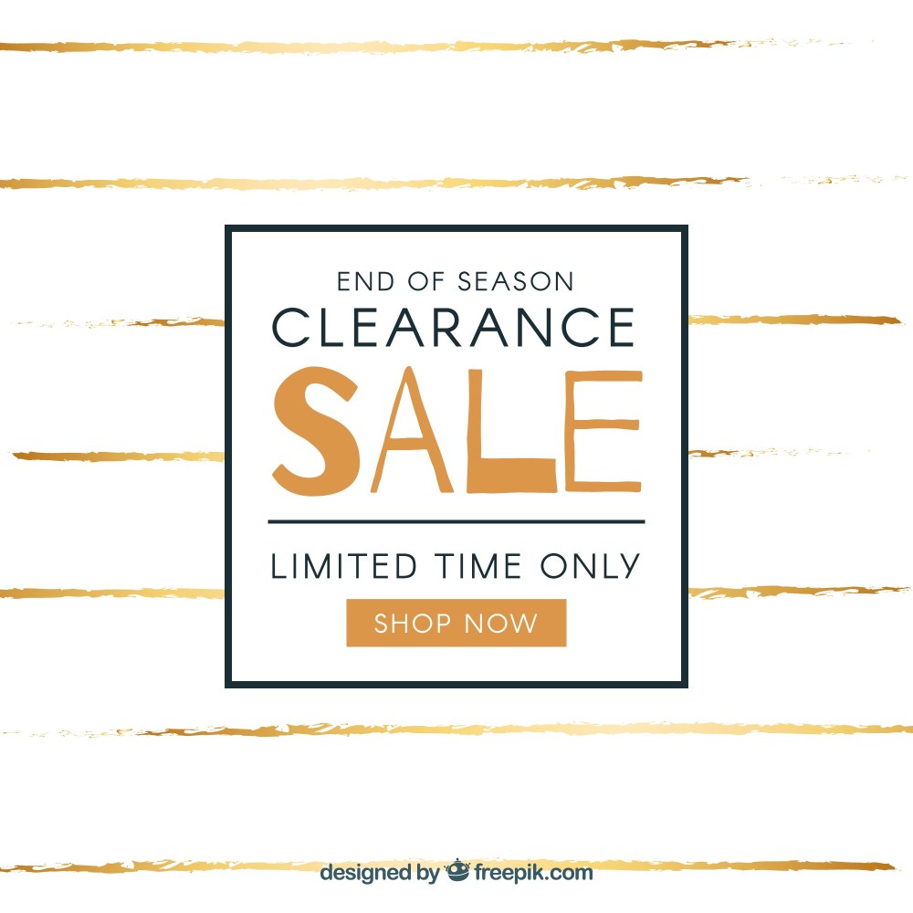 White and golden background for sales