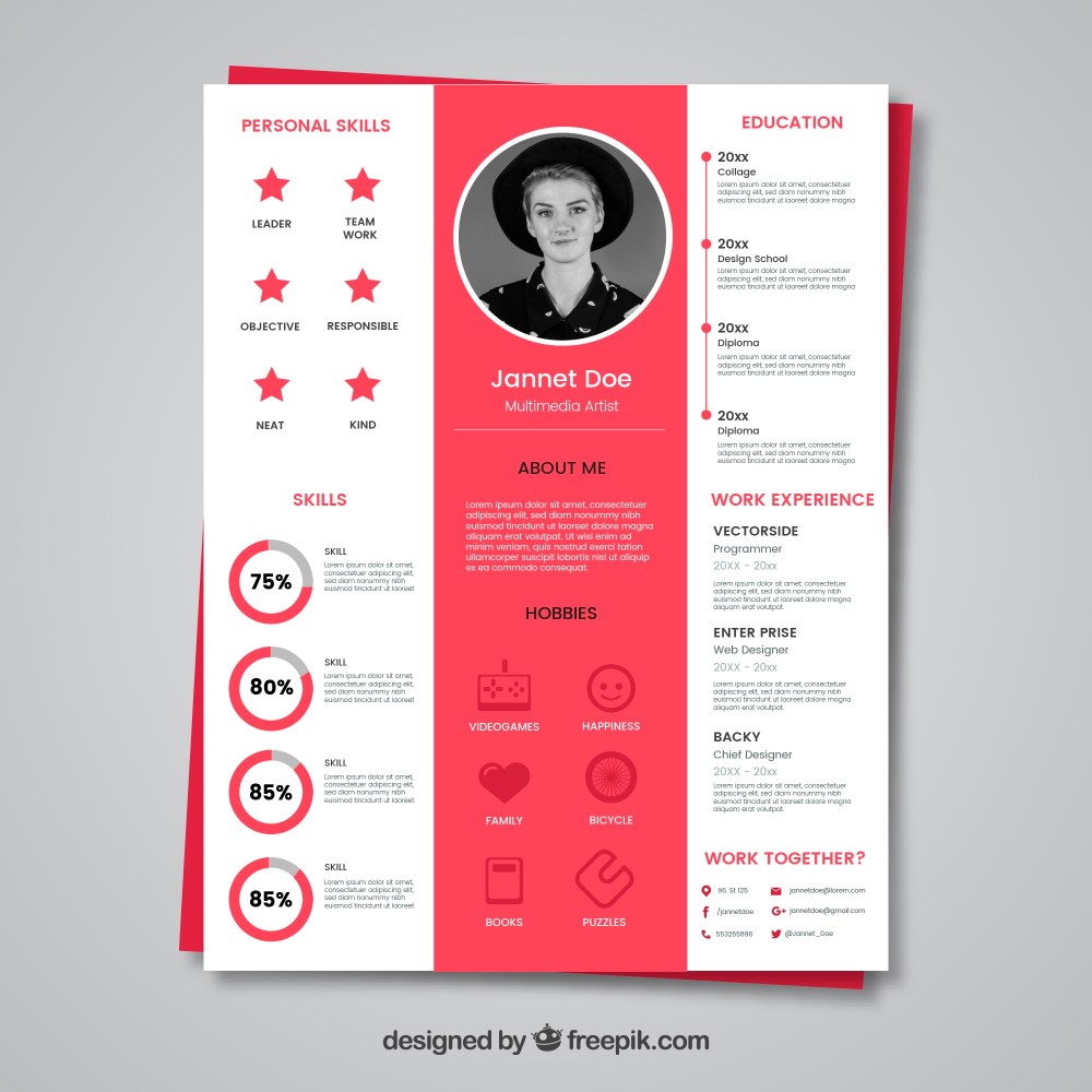 White and pink cv concept
