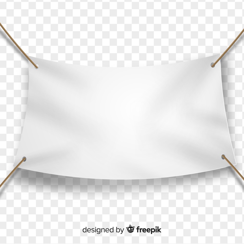 White fabric banner