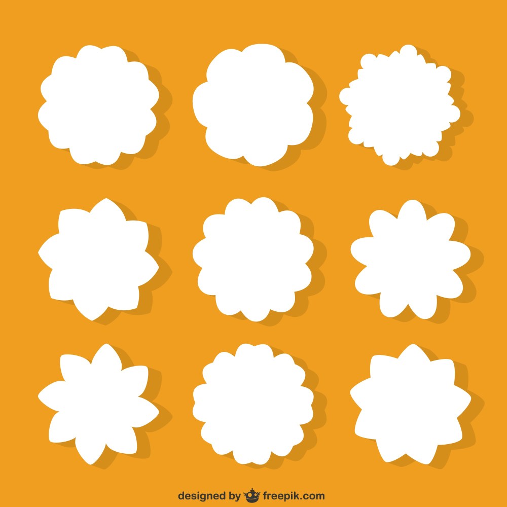 White flowers shapes