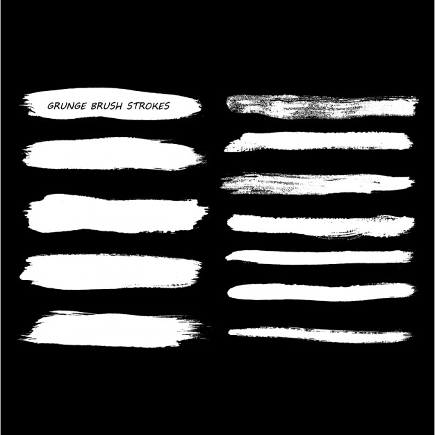 White grunge brush strokes