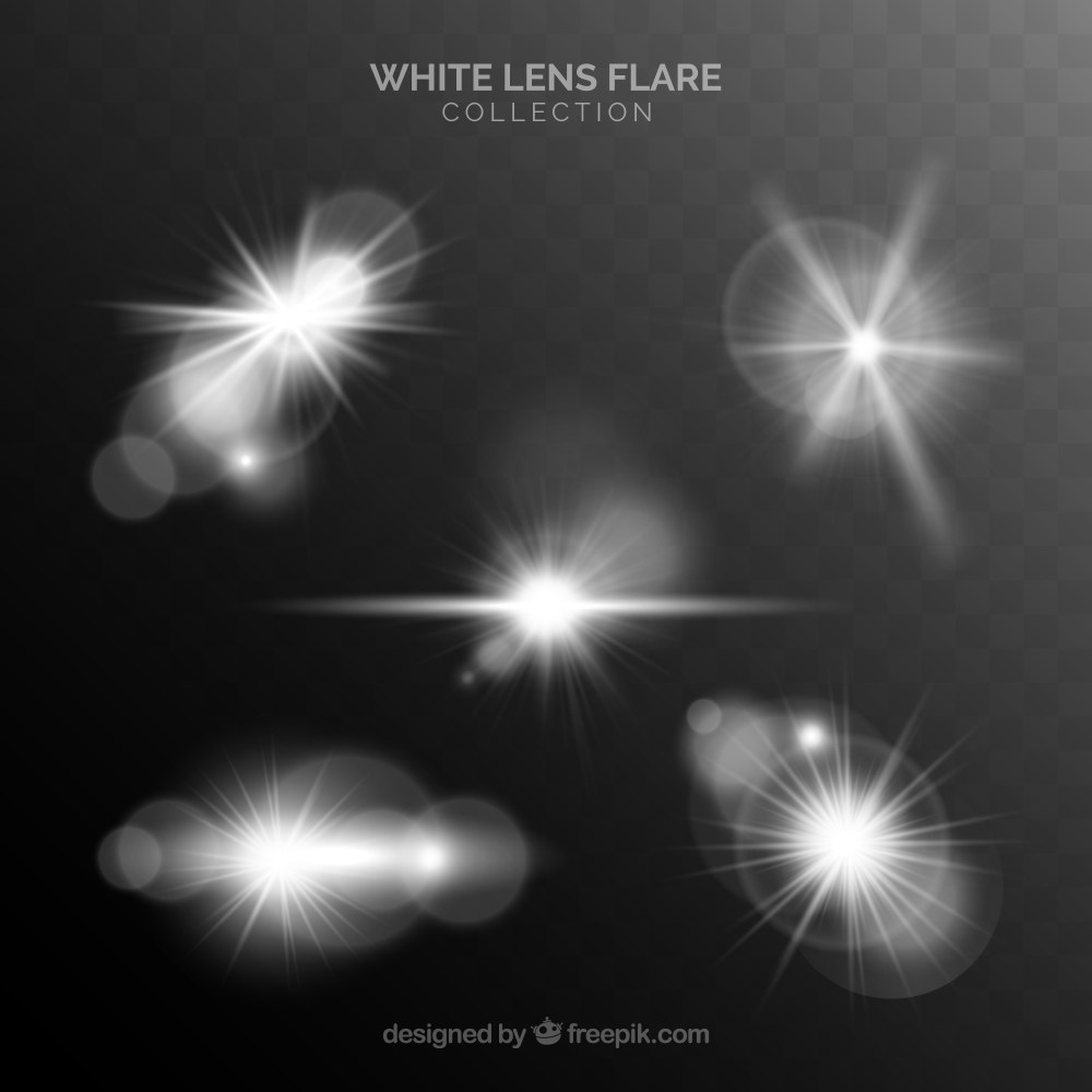 White lens flare collection