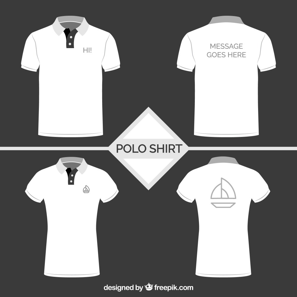 White polo shirt collection