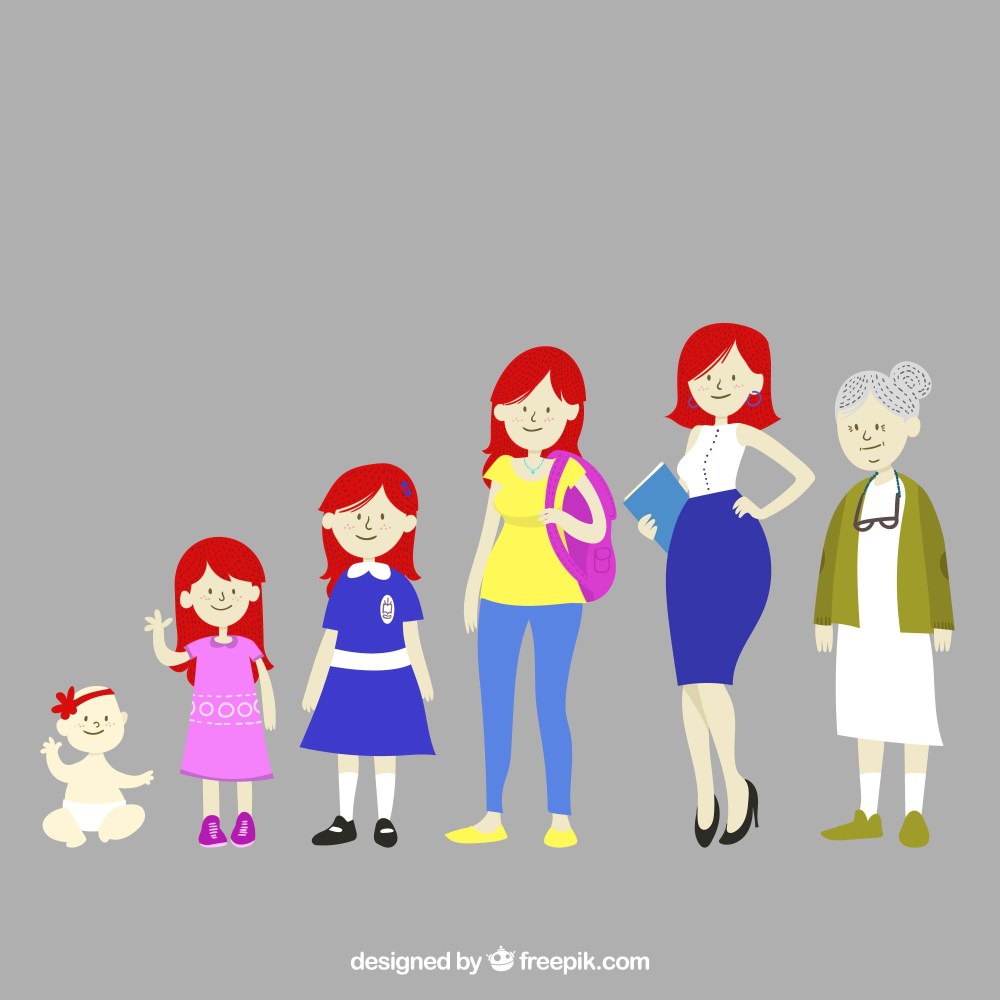White women collection in different ages