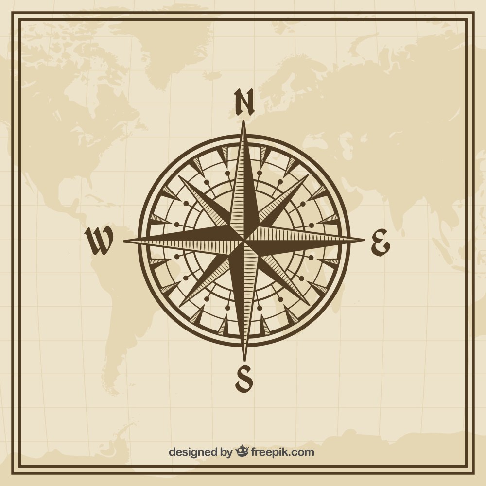 Wind rose in vintage style