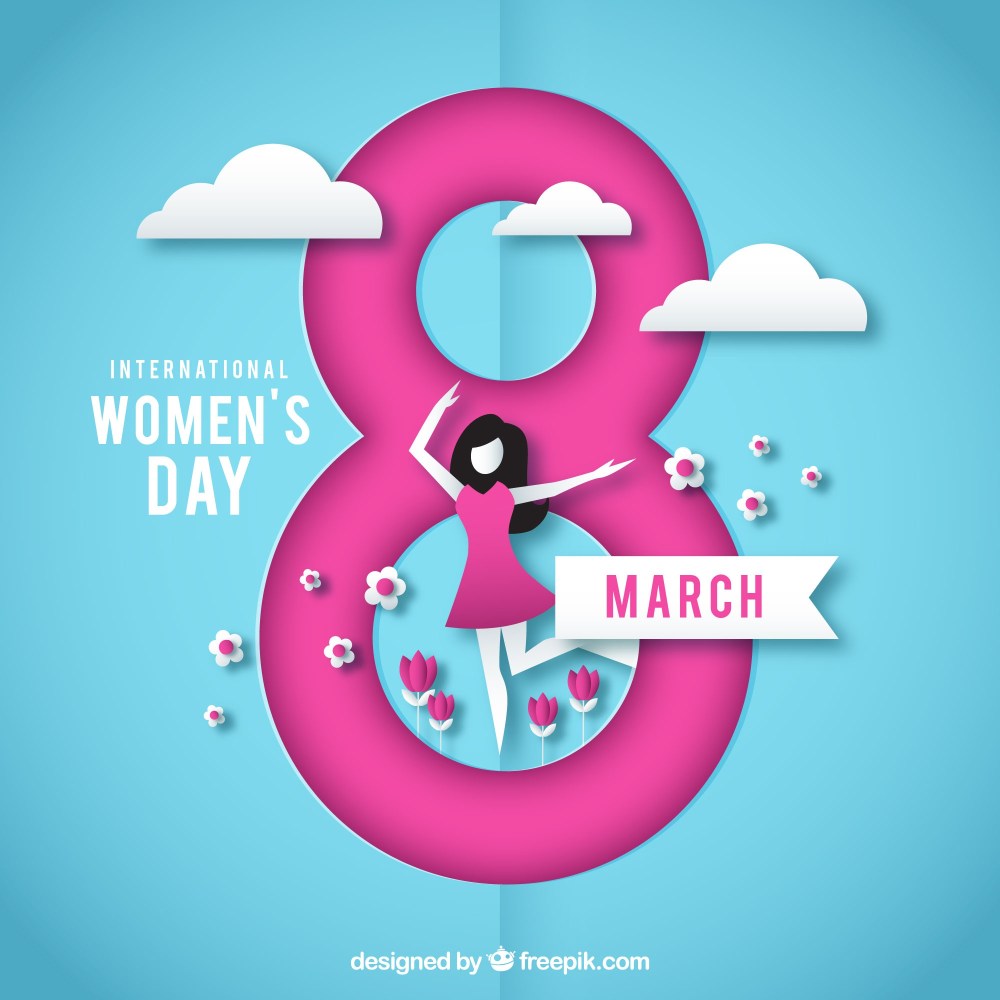 Women's day background in paper style