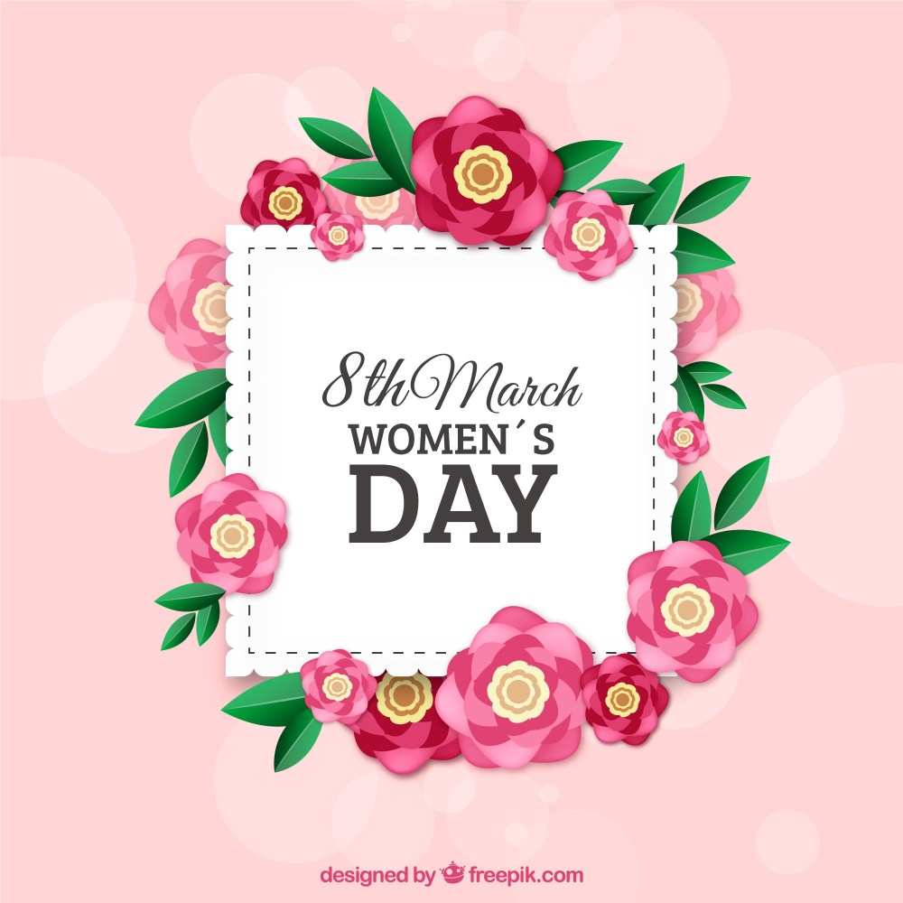 Women's day background in realistic style