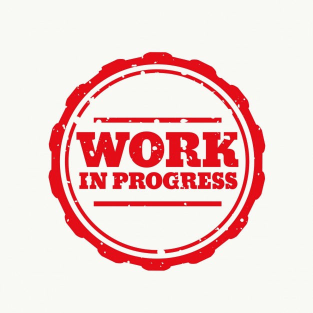 Work in progress, rubber stamp