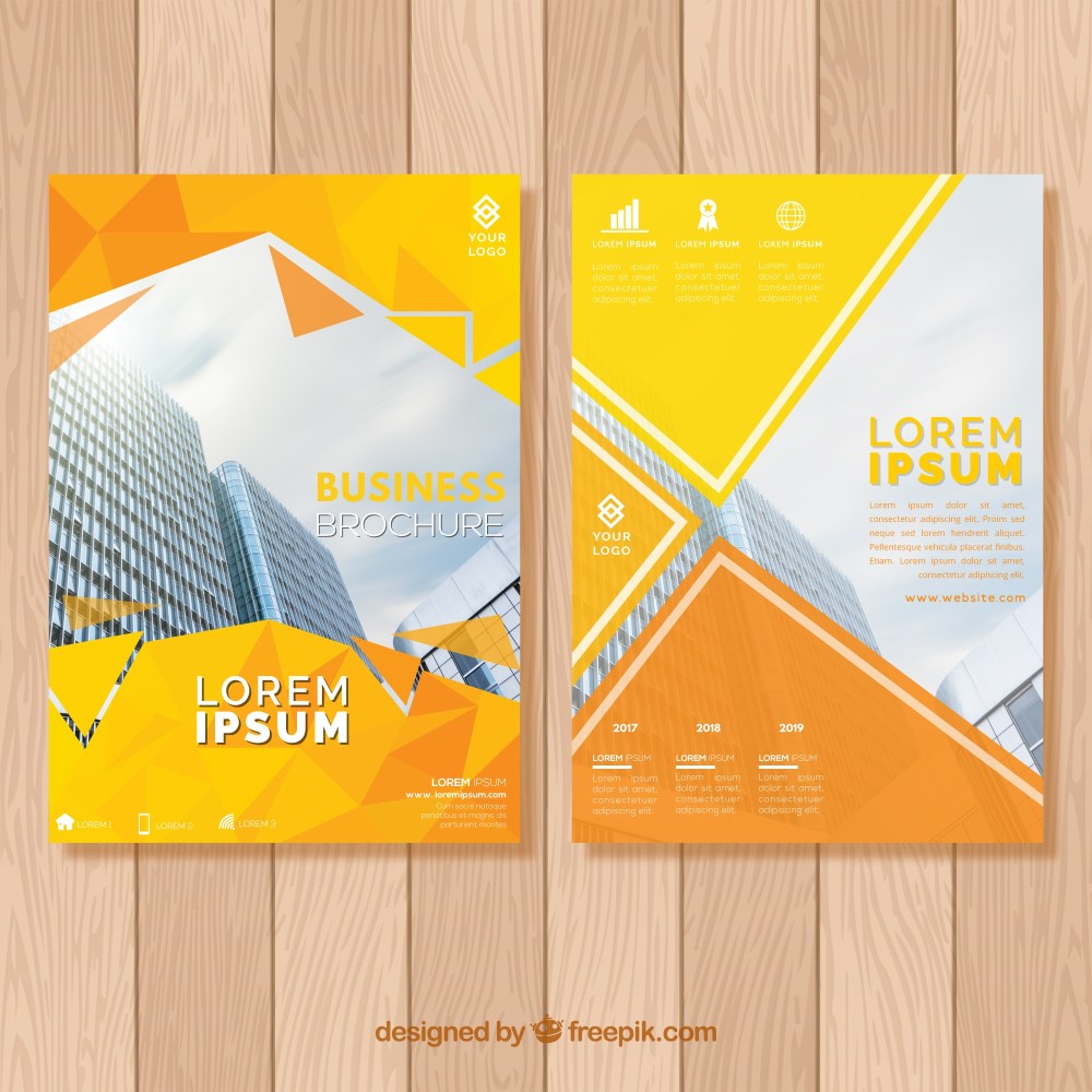 Yellow and orange brochure concept