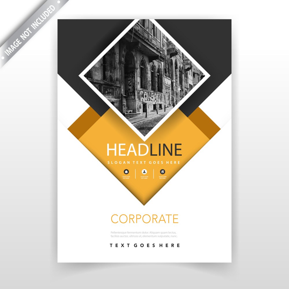 yellow squared leaflet cover design