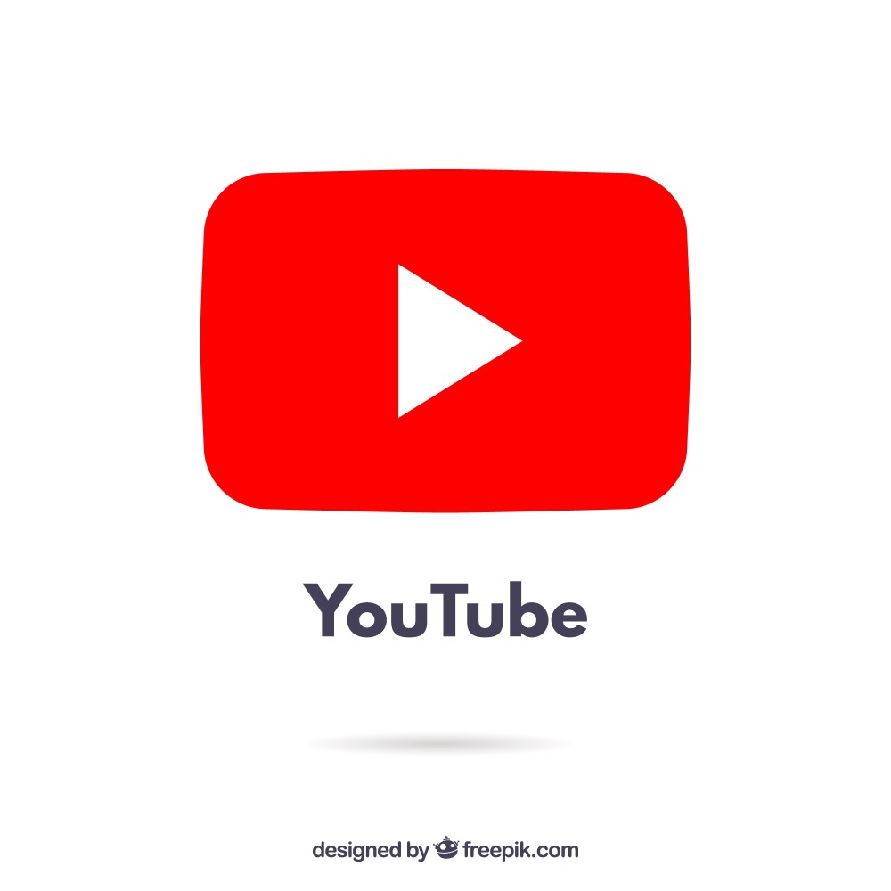 Youtube player icon with flat design