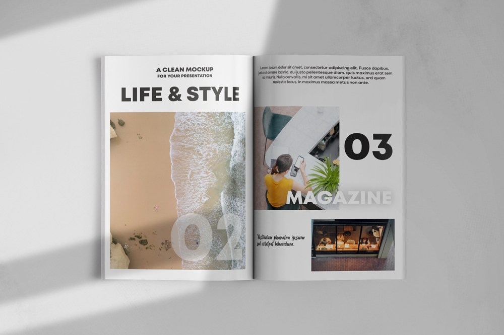 Opened Magazine Free Mockup