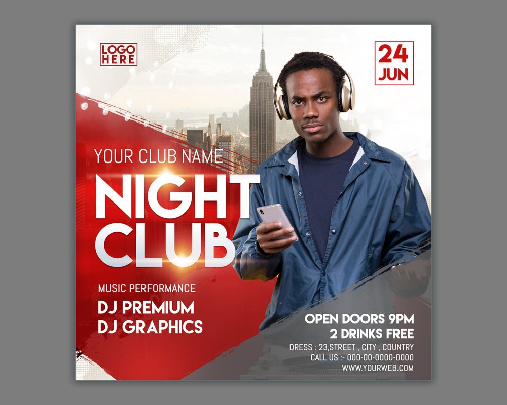 Free Download Night Club Event For Social Media