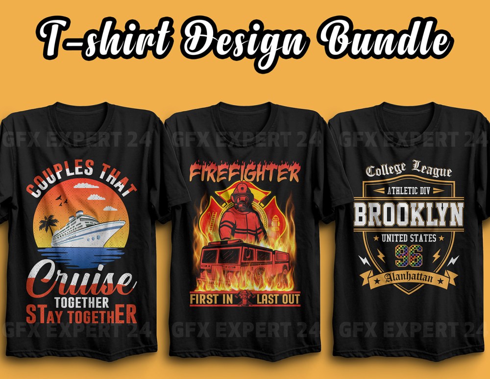 T-shirt design Bundle, Free t-shirt Mockup Download