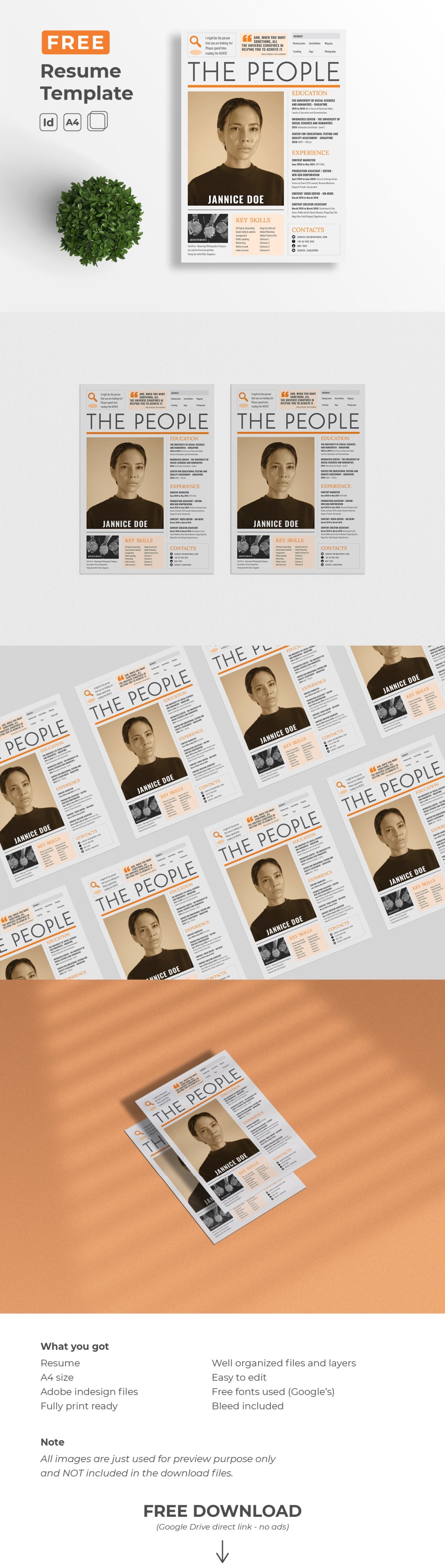 FREE Resume Template Newspaper Cover
