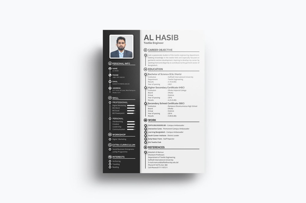 Free Professional CV Resume Design Template Download