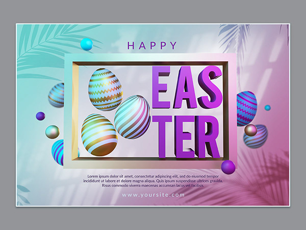 Free Download Greeting Easter 3D Render