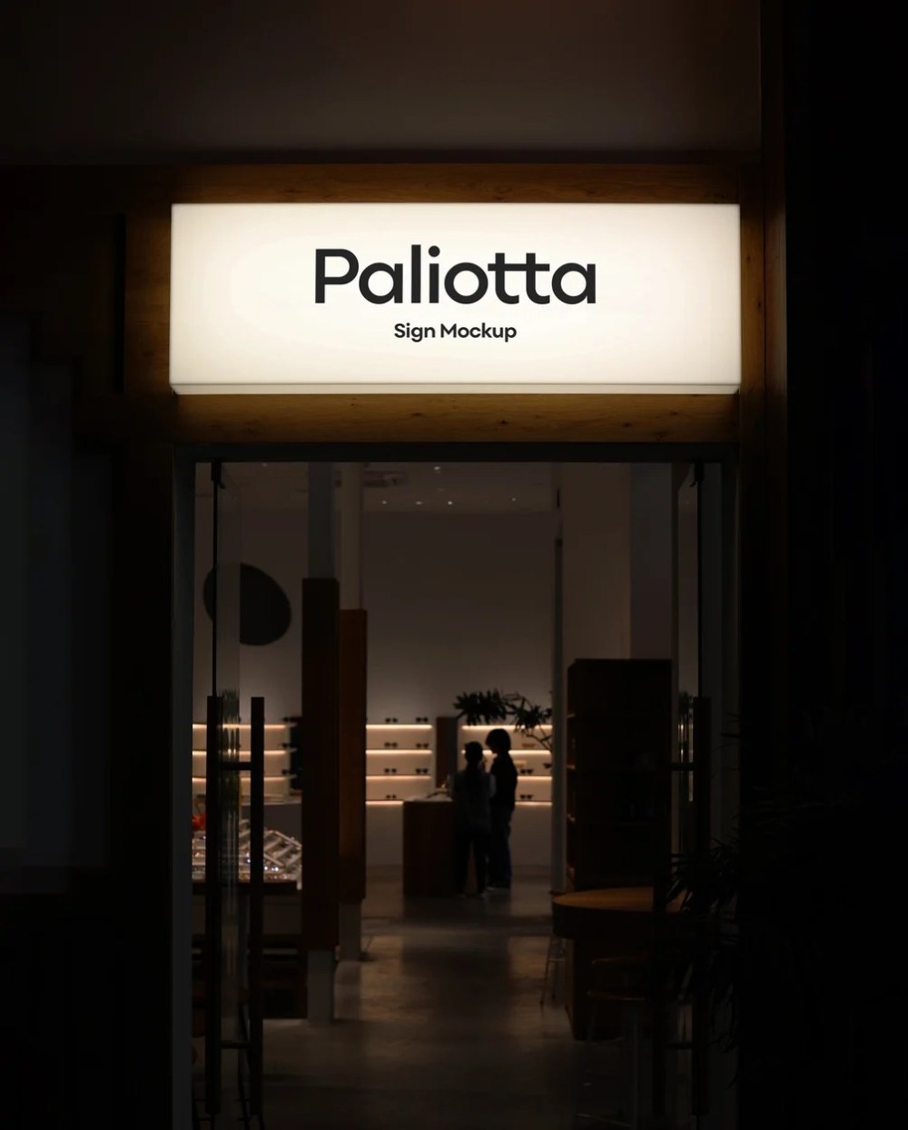 Free Lightbox Sign Mockup