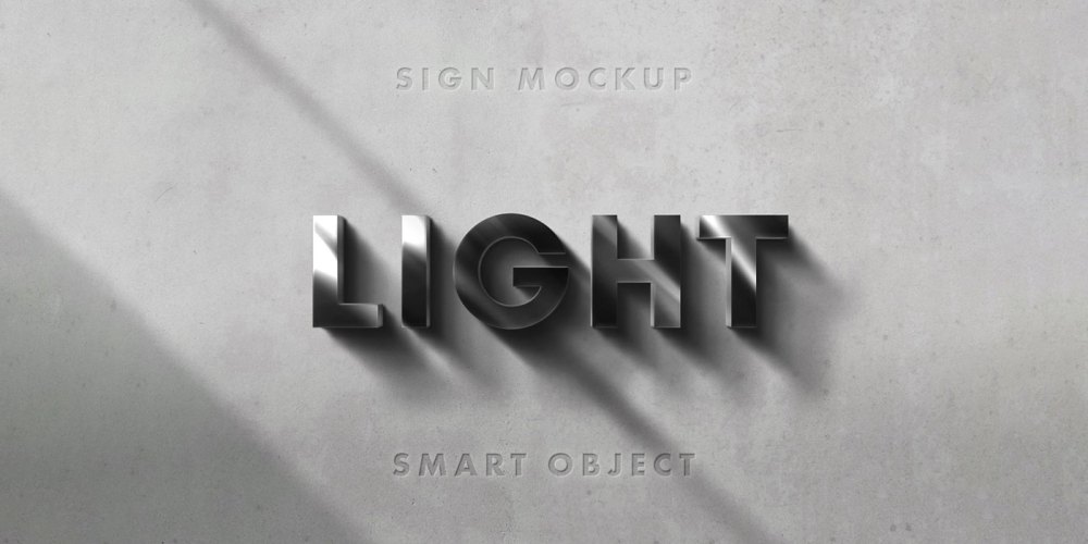 Free Download: 3D Sign Mockup on The Designest