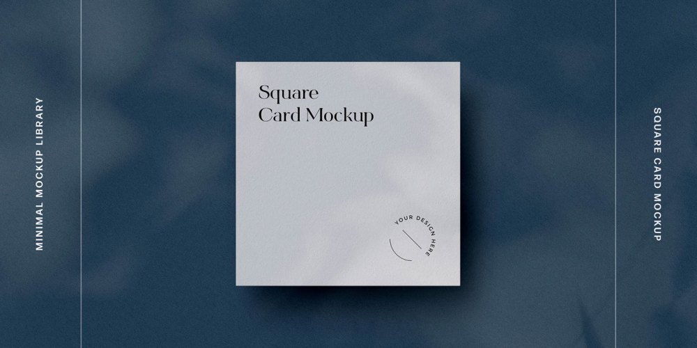 Free Square Business Card Mockup