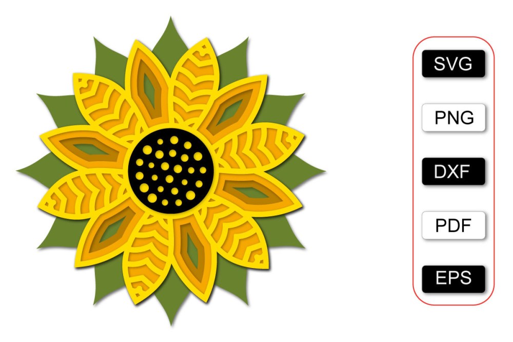 3D Sunflower Svg Design - svg design for cricut Graphic by xcreativesdesign · Creative Fabrica