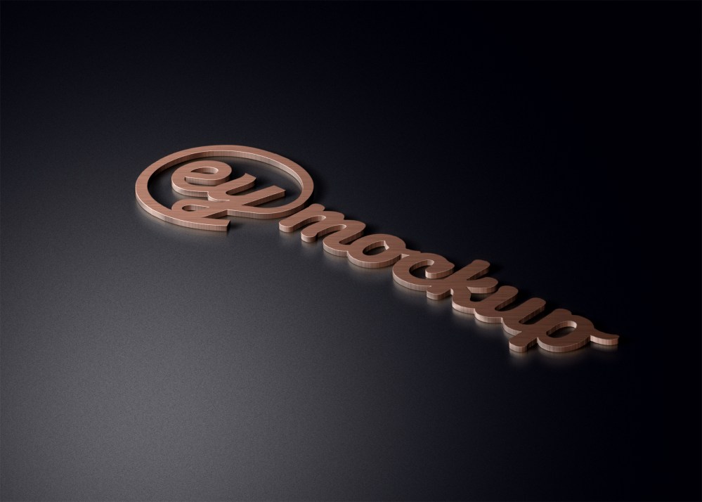 Copper 3D Logo Mockup | eyMockup