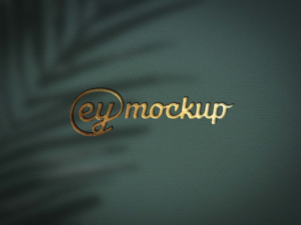 Gold Cut Logo Mockup | eyMockup