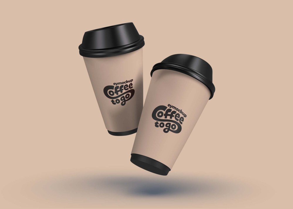 Free Floating Coffee Cup Mockup | eyMockup