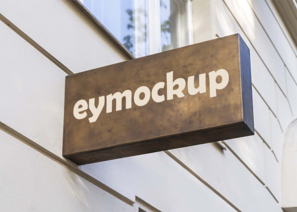 Free Wall Signage Mockup | eyMockup