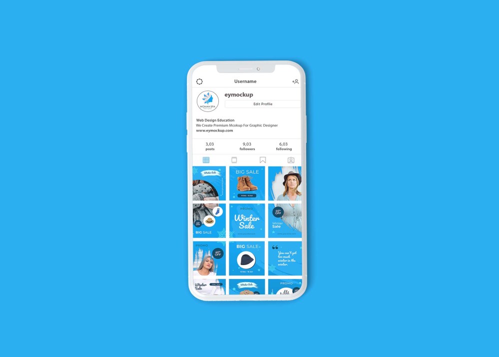 Free Instagram Profile Mockup | eyMockup
